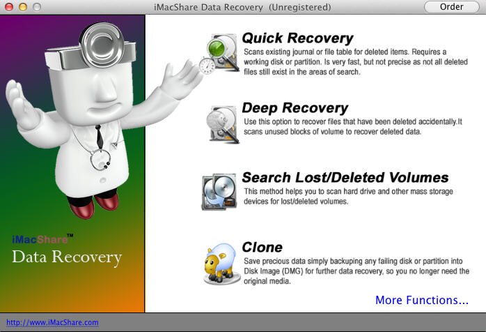 iMacShare Data Recovery for Mac 1.2 : Main Window