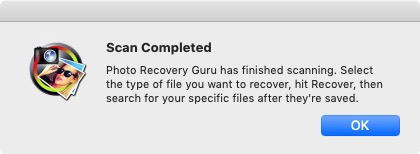 Photos Recovery Guru 4.3 : Scan Complete 