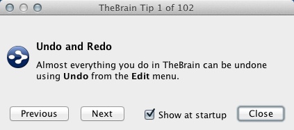 TheBrain 7.0 : Tips Window