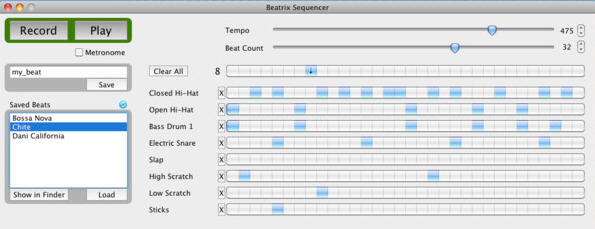 Beatrix 1.0 : Sequencer View