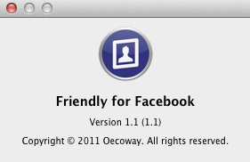 Friendly for Facebook 1.1 : About window