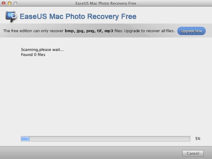 EaseUS Mac Photo Recovery Free 5.5 : Scanning