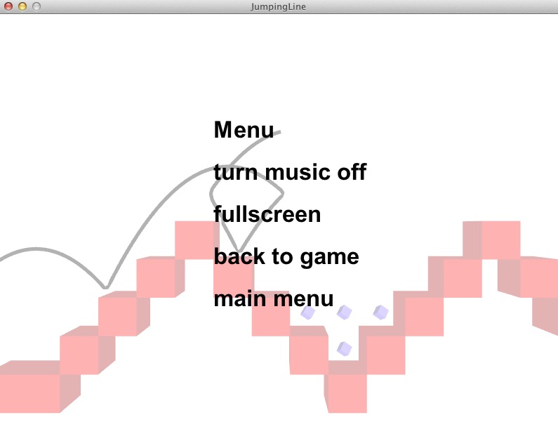 Jumping Line 1.0 : Gameplay and pause menu