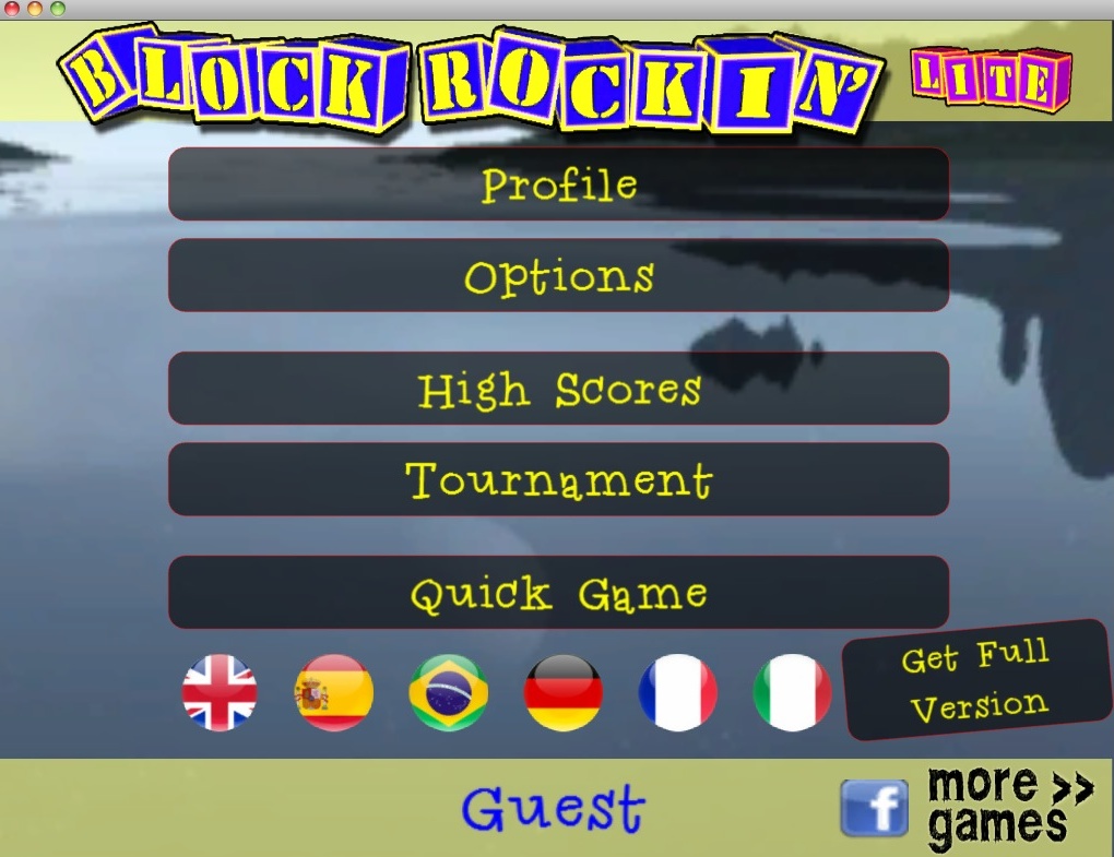 Block Rockin' Lite 1.1 : Main menu