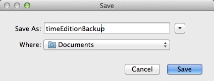 timeEdition 1.1 : Backing Up Records