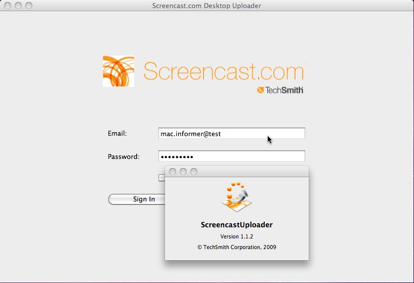 ScreencastUploader 1.1 : Main window