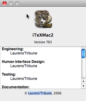 iTeXMac2 2.0 : Main window