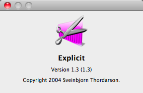 Explicit 1.3 : Program version