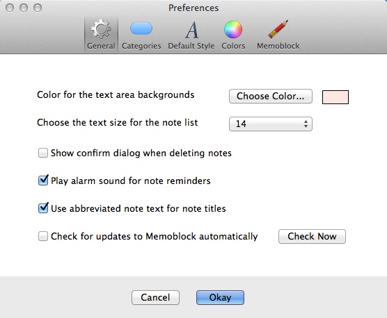 MemoBlock 4.9 : Program Preferences