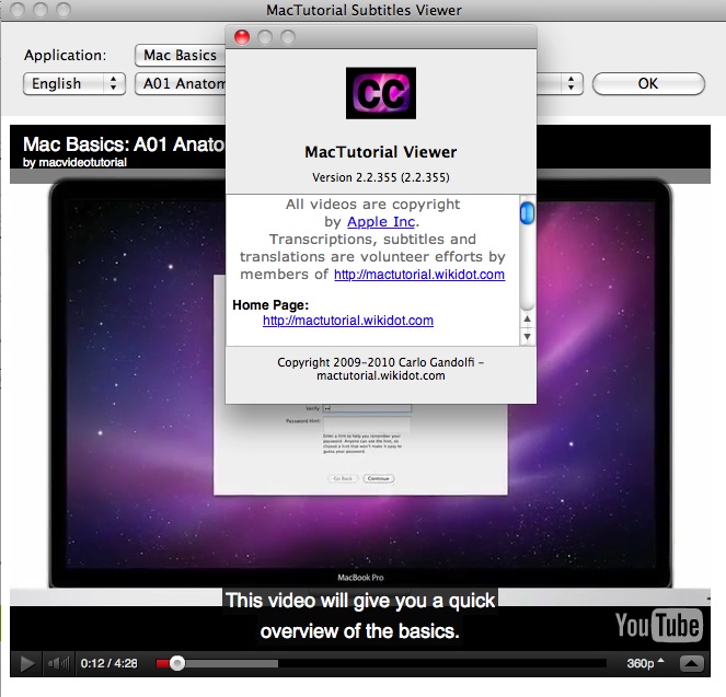 MacTutorial Viewer 2.2 : About