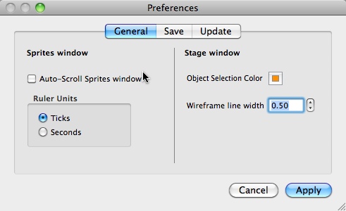 Kinemac 1.9 : Preferences window
