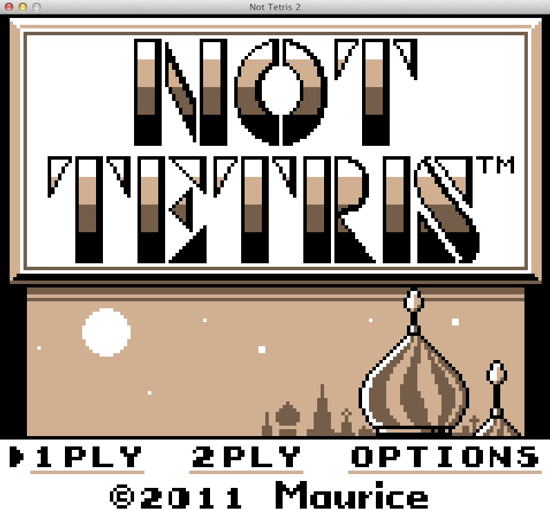 Not Tetris 2 1.0 : Menu