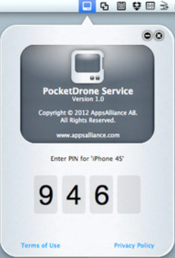 PocketDrone [Service] 1.0 : Main window