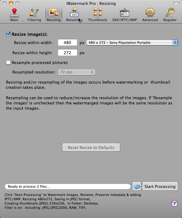 iWatermark Pro 1.2 : Resize Files