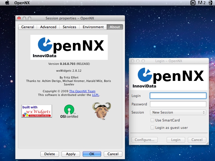 OpenNX 0.1 : Main window