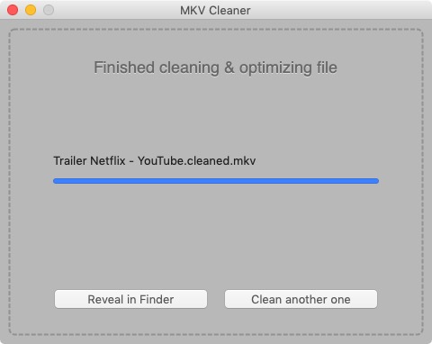 MKV Cleaner 1.0 : Finished Cleaning