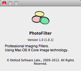 PhotoFilter 1.0 : About Window