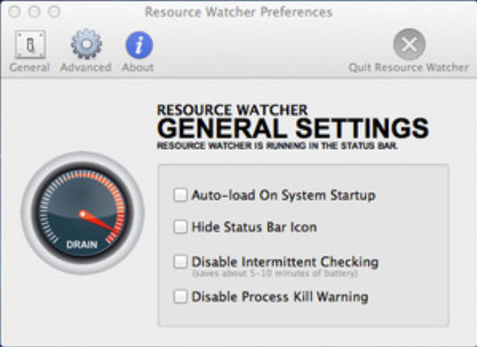 ResourceWatcher 1.0 : Preference window