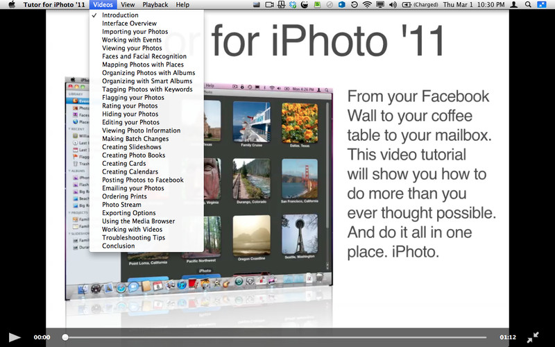 Tutor for iPhoto '11 1.2 : Tutor for iPhoto '11 screenshot