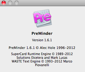 PreMinder 1.6 : Program version