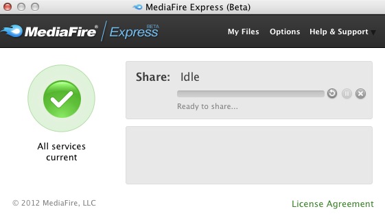 MediaFire Express 0.9 : Main window