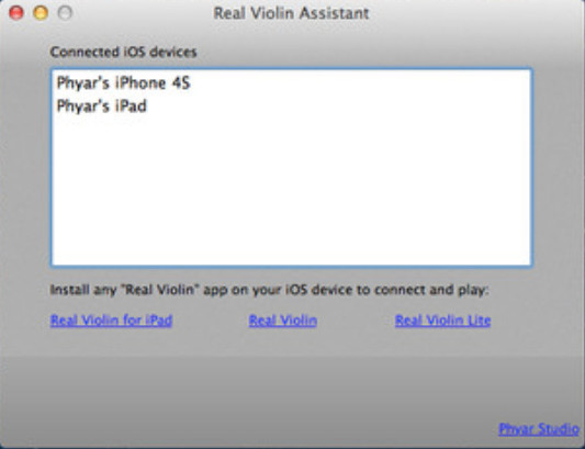 Real Violin Assistant 1.0 : Main window
