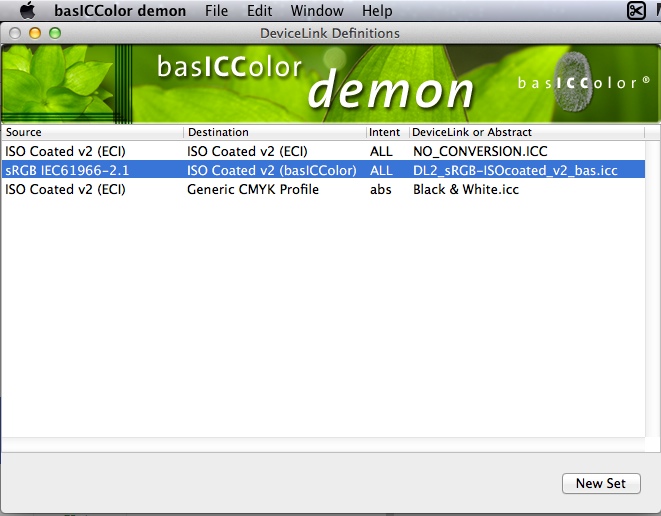 basICColor demon 1.1 : Main window