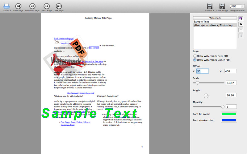 Watermark PDF 2.2 : Main window