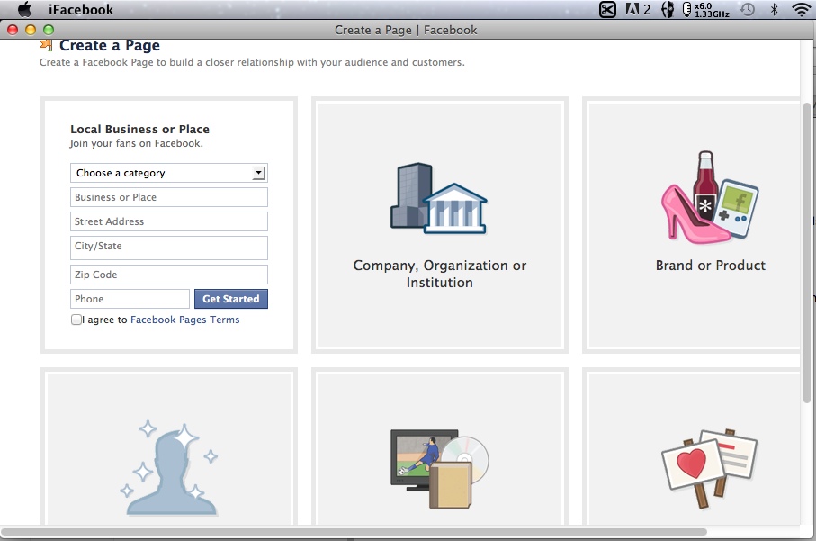 iFacebook 1.0 : Main window