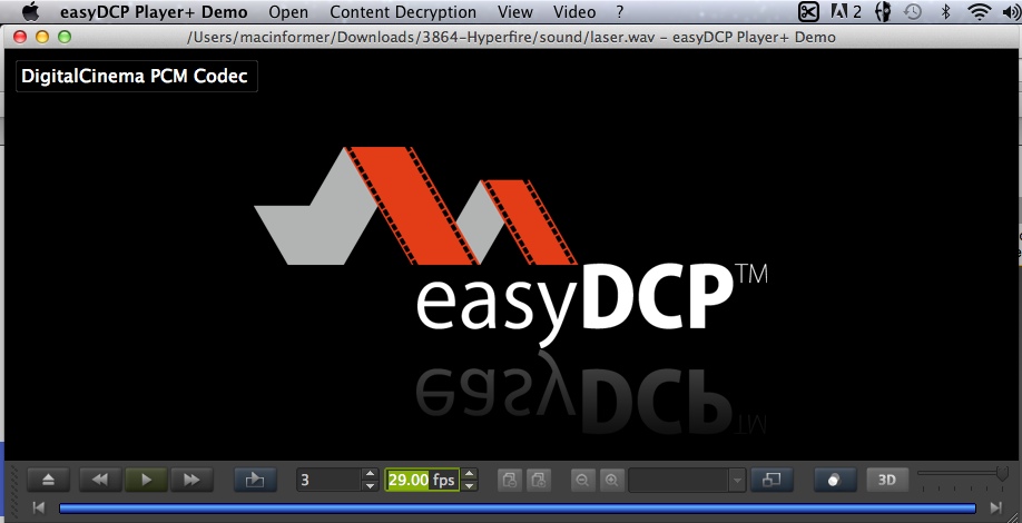 easyDCP Player+ Demo 1.8 : Main window
