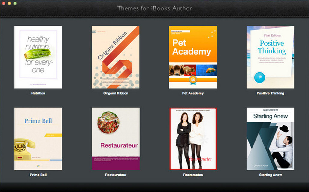 Themes for iBooks Author 1.1 : Main window