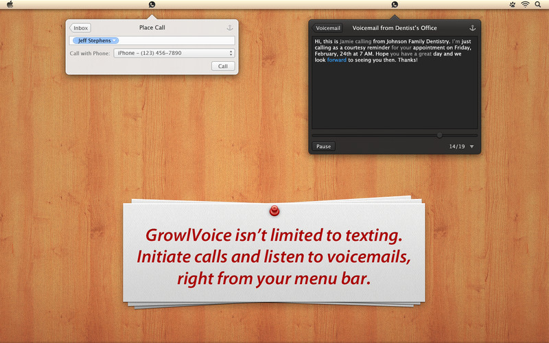 GrowlVoice - Google Voice Client 2.0 : GrowlVoice - Google Voice Client screenshot