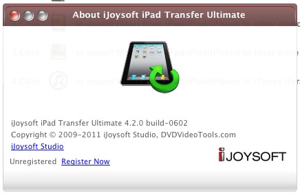 iJoysoft iPad Transfer Ultimate 4.2 : About window