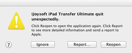 iJoysoft iPad Transfer Ultimate 4.2 : Crash