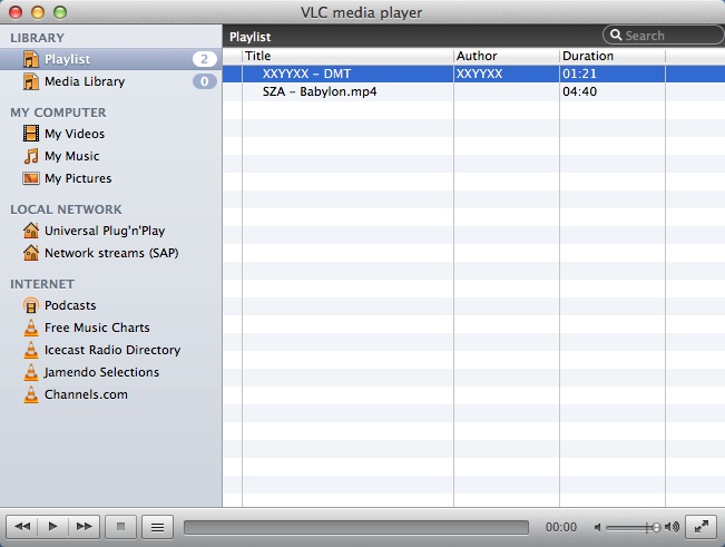 VLC media player 2.1 : Playlist Window