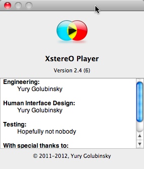 XstereO Player 2.4 : About Window