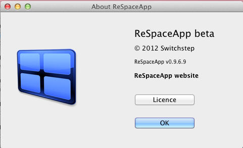 ReSpaceApp 0.9 : About Window