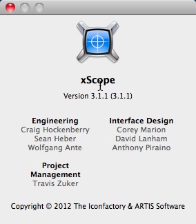 xScope 3.1 : About window