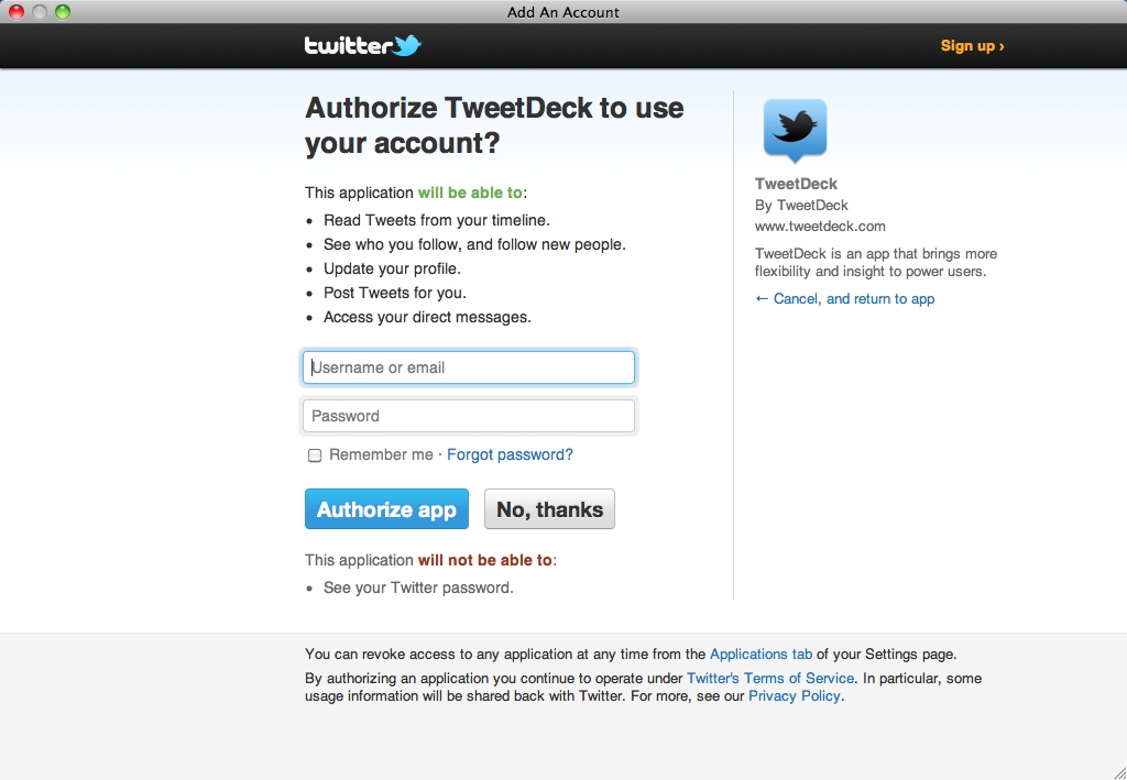 TweetDeck by Twitter 1.3 : Twitter - Authorize application