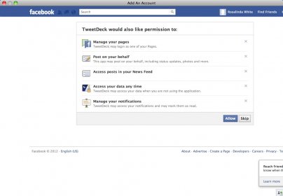 Facebook permission