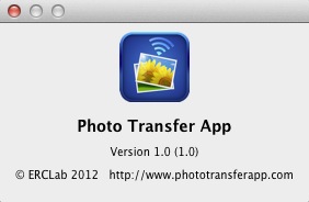 Photo Transfer App 1.0 : About window