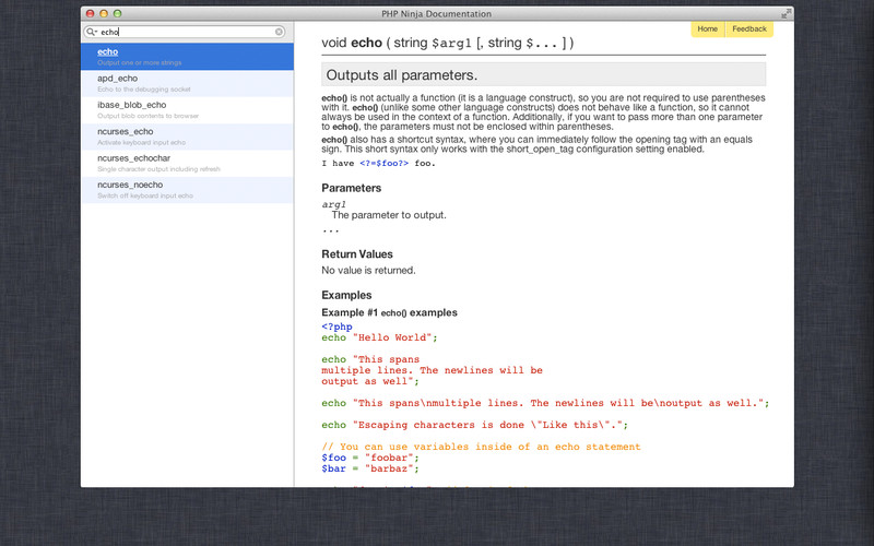 PHP Ninja Documentation 1.1 : PHP Ninja Documentation screenshot