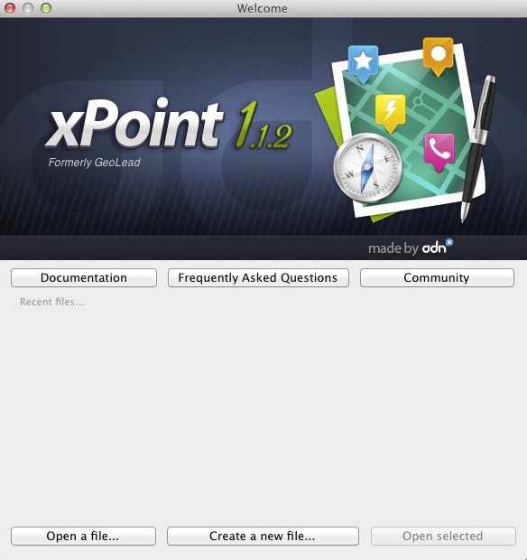 xPoint 1.1 : Welcome screen