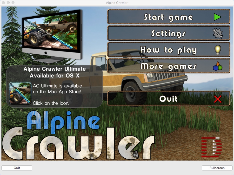 Alpine Crawler 1.2 : Main Menu