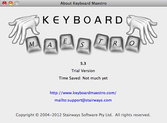 Keyboard Maestro 5.3 : About Window