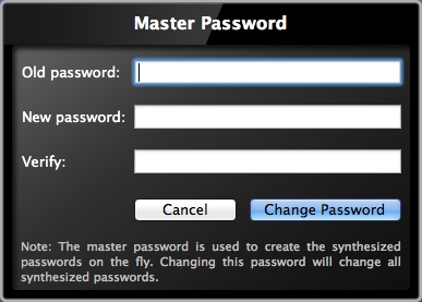 UBPassword 1.1 : Changing Master Password