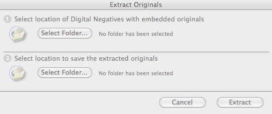 Adobe DNG Converter 6.7 : Extract Originals