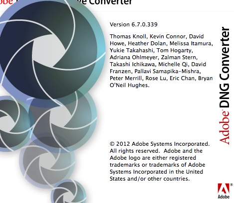 Adobe DNG Converter 6.7 : Program version