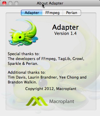 Adapter 1.4 : About Window