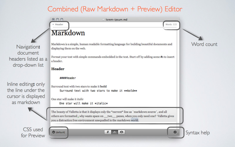 Valletta : Markdown Editor 1.0 : Valletta : Markdown Editor screenshot